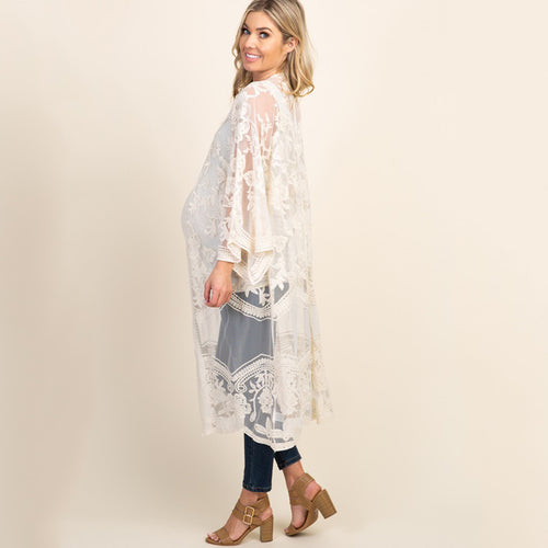 Dame spidstunika i afslappet oversized-snit med blomsterdetaljer Stilla