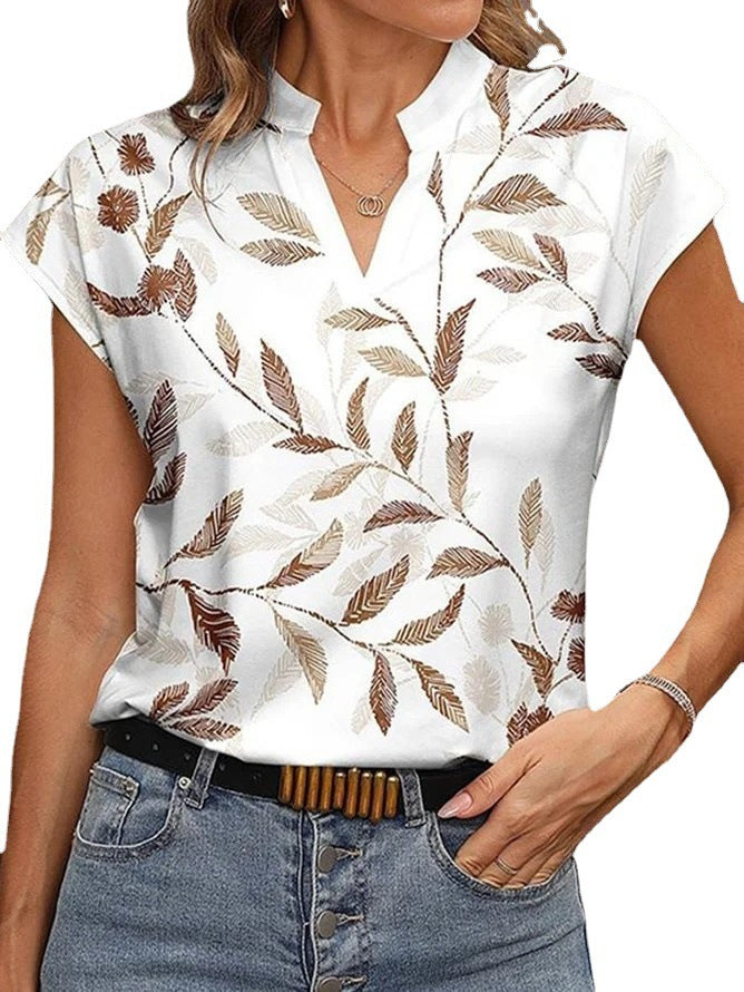 Dame elegant kortærmet bluse Stilla
