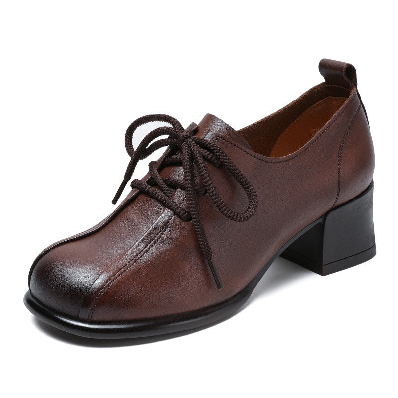 Dame Elegant Snøre Blokhæl Oxfords Stilla