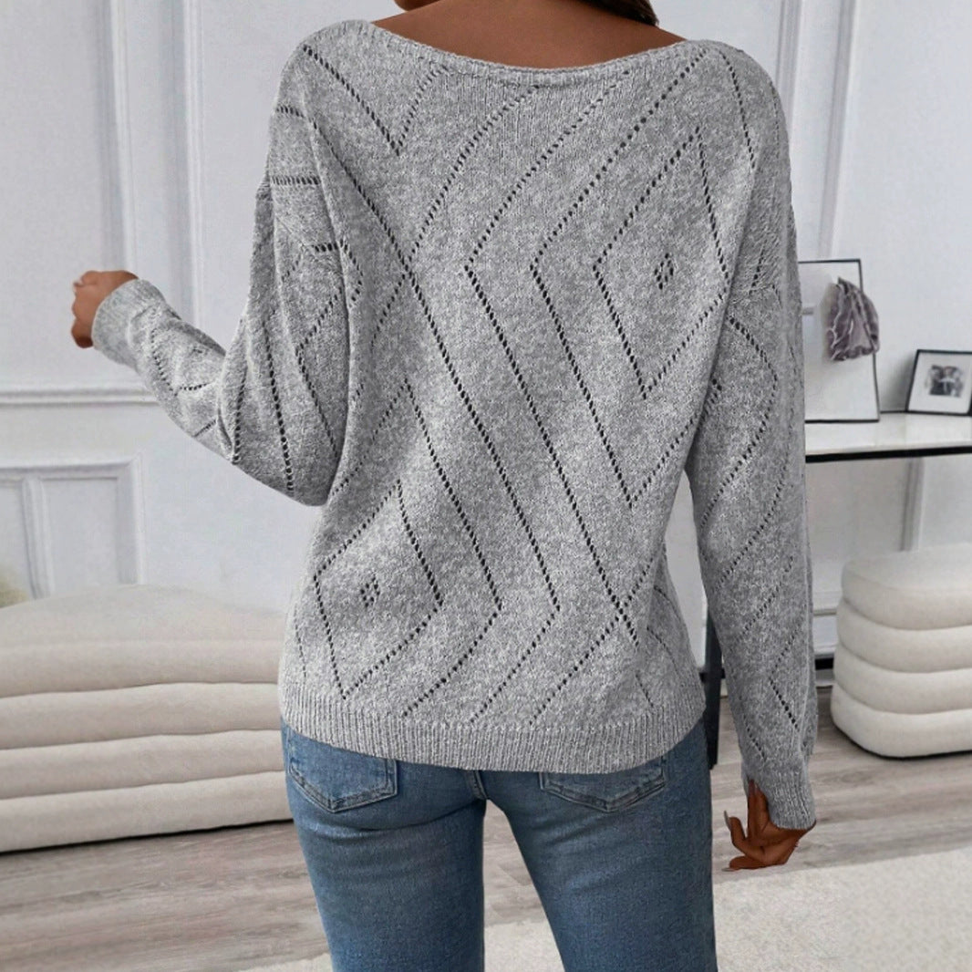 Dame asymmetrisk strikpullover med luftig pasform Stilla