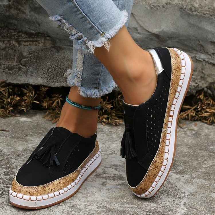 Dame Sports Slip-On Sneakers med stilfuld tværrem og flettet detalje Stilla
