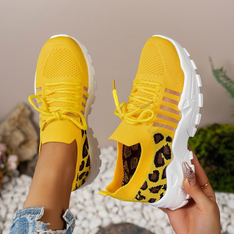 Dame Sporty Komfort Sneakers med stilfuld leopardmønster Stilla