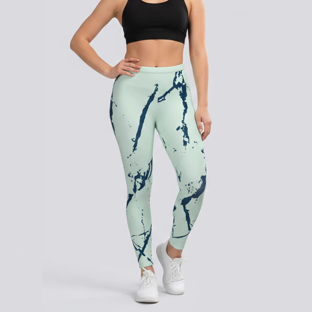 Dame sportleggings med stilrent stjernedesign og høj talje Skovae