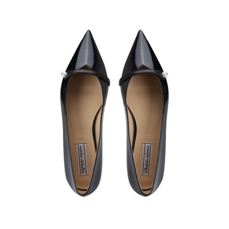 Dame elegante spidse ballerinaer med dekorativ perleaccent Stilla