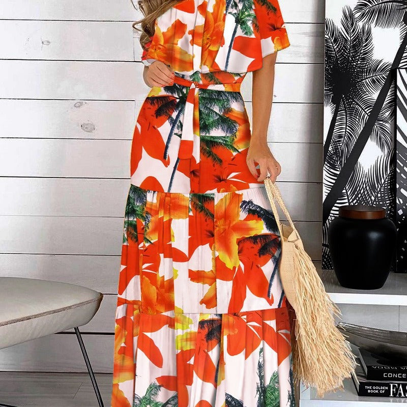 Dame Off-Shoulder Lagdelt Maxi Kjole Stilla