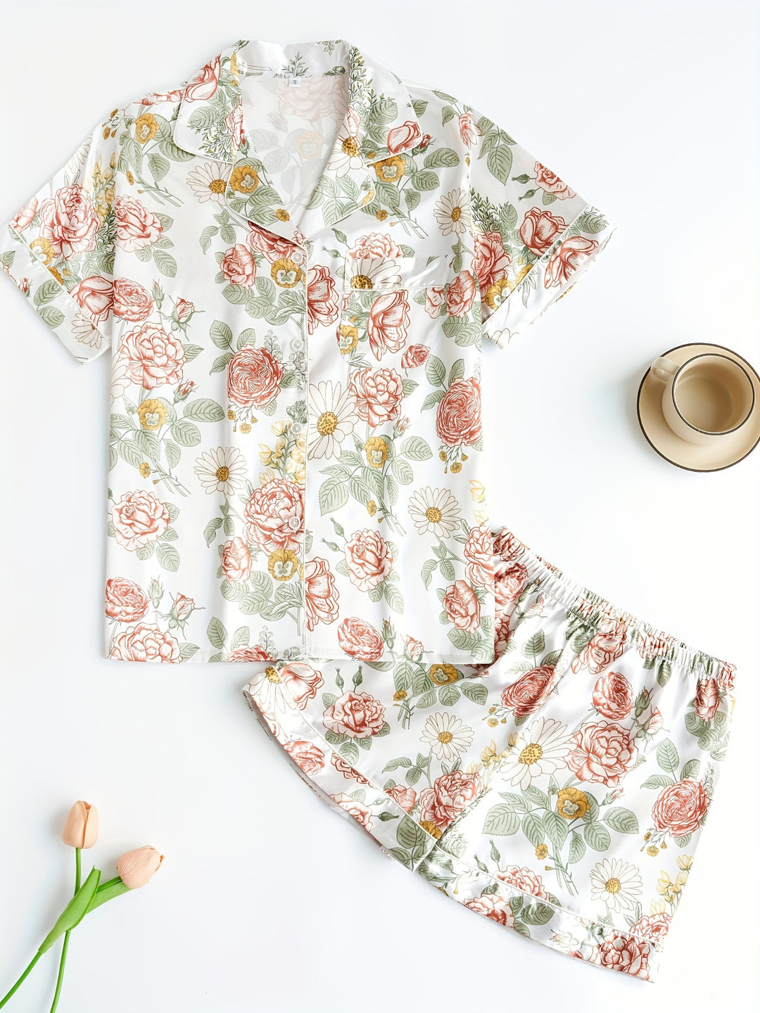 Dame blomster mønster pyjamas sæt Stilla