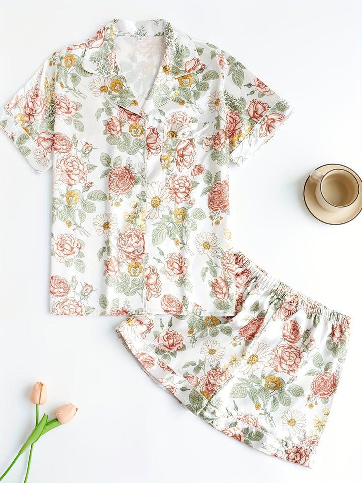 Dame blomster mønster pyjamas sæt Stilla