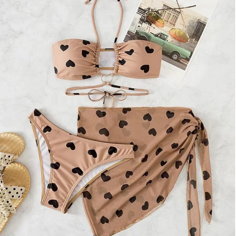Dame Triangel-Bikini med aftagelig indpakningsskørt Stilla