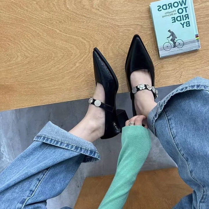 Dame Elegante Pumps med mode spænde dekorationer og smal tåparti Stilla