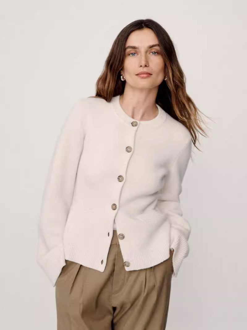 Femme Elegant Knap-til-Strik-Cardigan Stilla