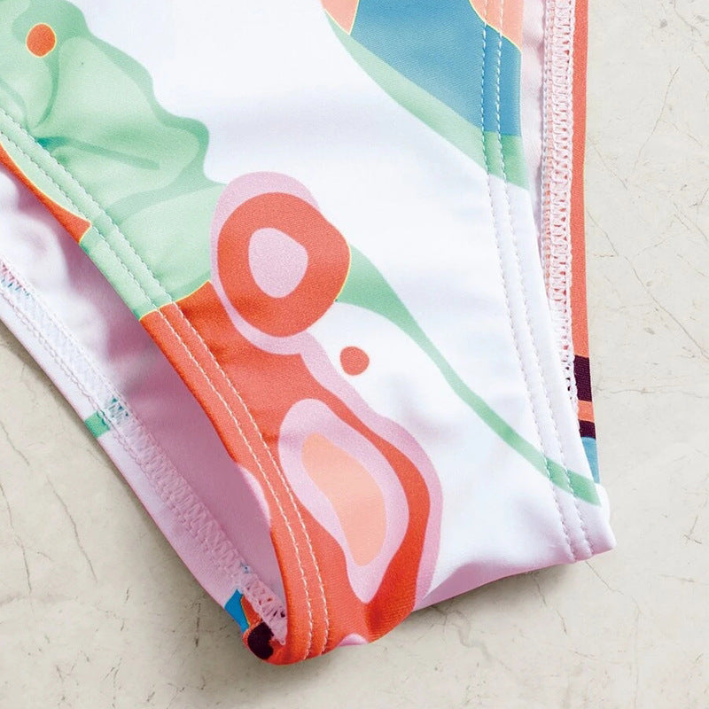 Dame Triangel-Bikini-Sæt med justerbare stropper og kreativt print Skovae
