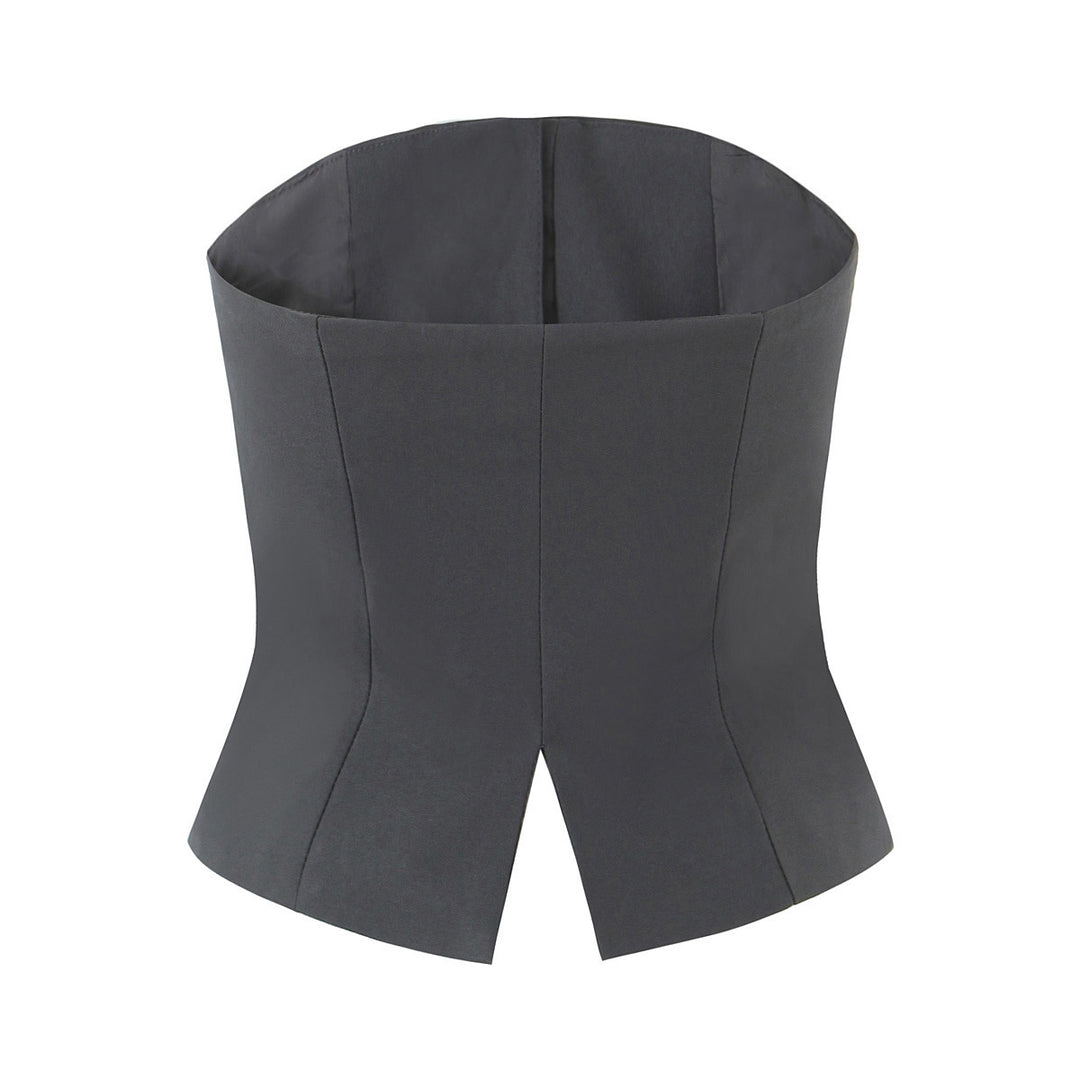 Dame Bustier-jakke med elegant revers og figursyet snit Stilla
