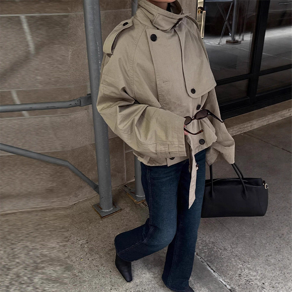 Kvinder Fashionable oversized jakke med bælte Stilla