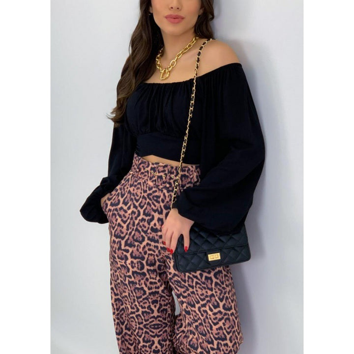 Dame off-shoulder bluse med blødt drapering Stilla