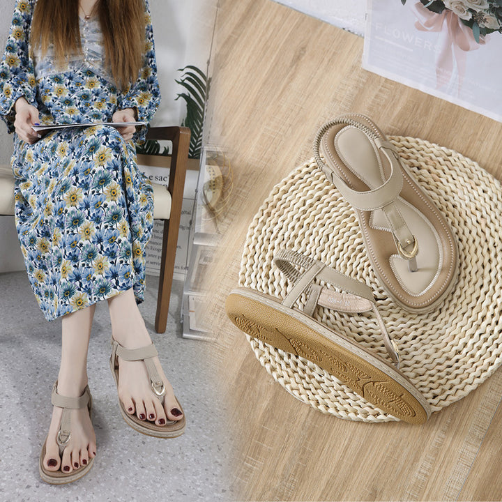 Dame Elegante Tåsplitter-Sandaler med moderigtigt Riemdesignet og ergonomisk Fodbed Stilla