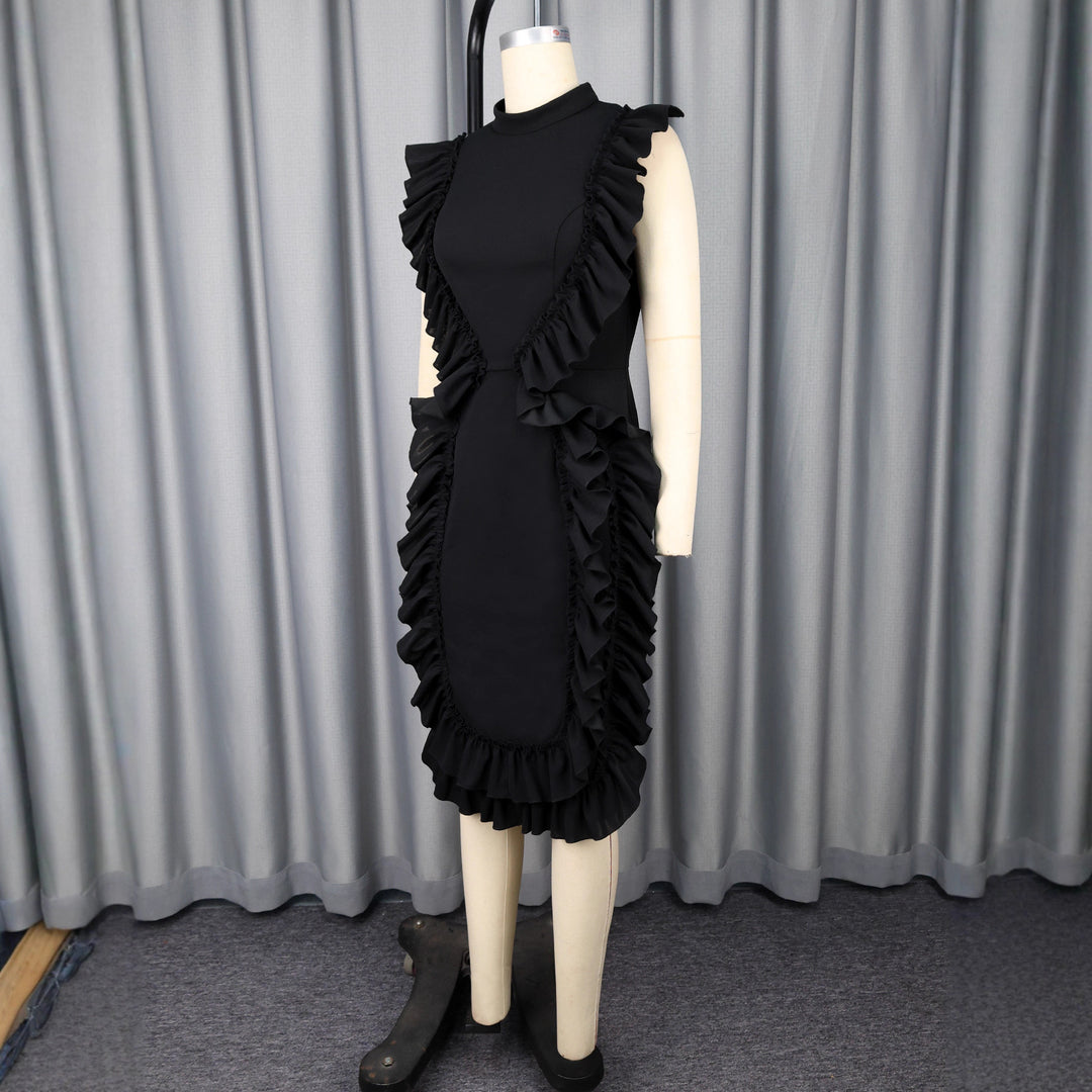 Dame Designer Kjole med Ruffles detaljer Skovae