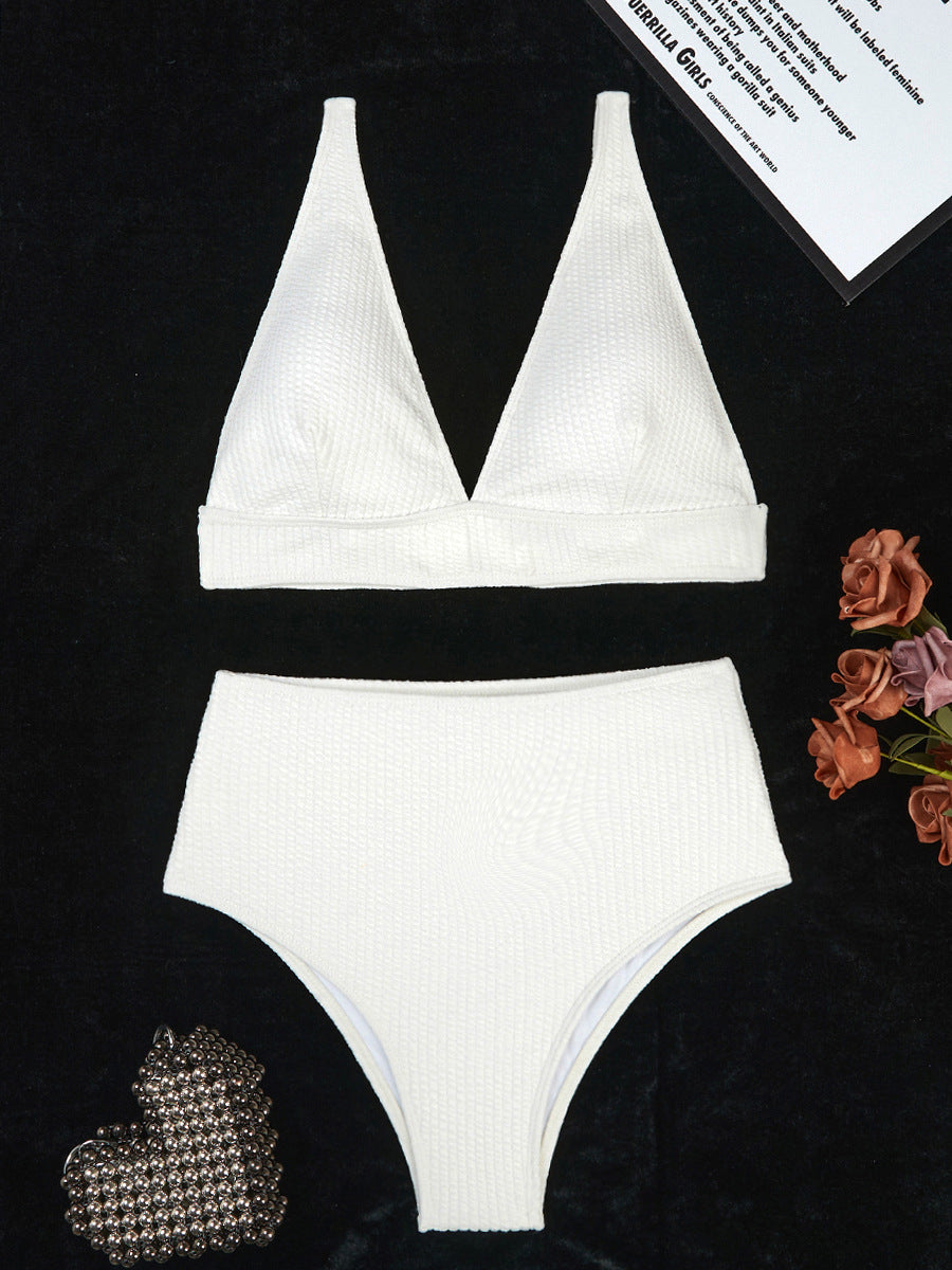Dame Højtaljet Rib-Bikini-Sæt Stilla 1750313481
