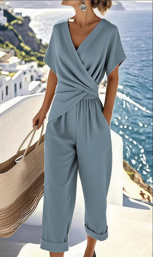 Dame Elegant jumpsuit med vikkelook og brede ben Skovae
