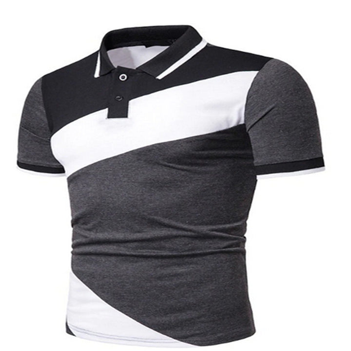 Herre Poloshirt med moderne farveblokdesign Stilla