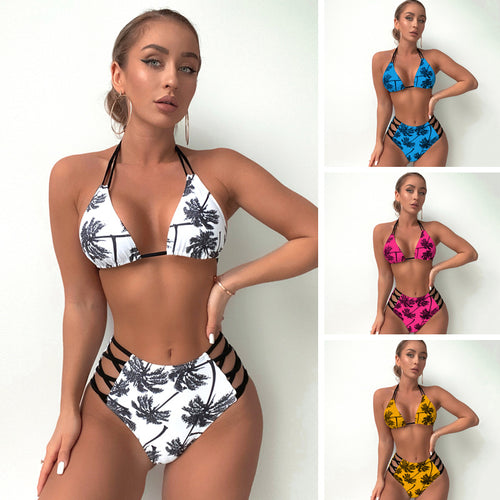 Dame Højtaljet Bikini med trendy snørredetaljer Skovae