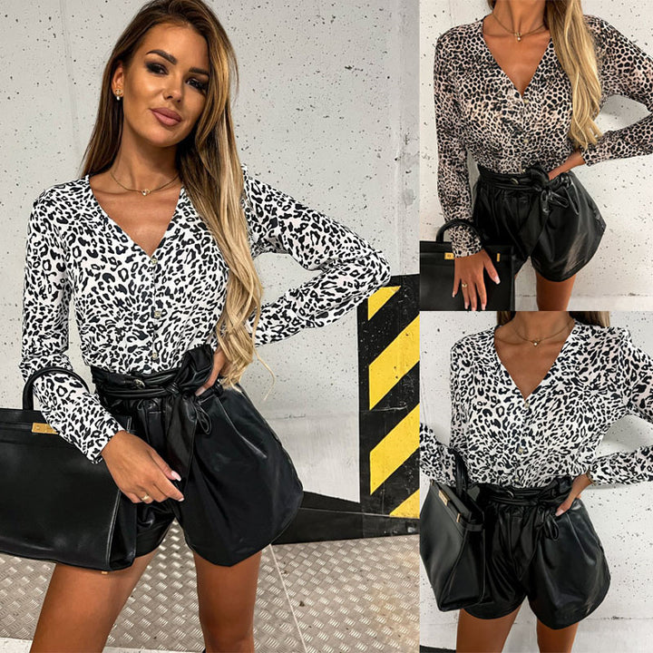 Femme Chic Leopardmønster Bluse Stilla