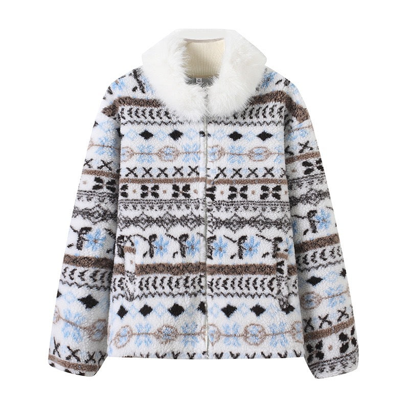 Kvinders fashionable teddyjakke med polstret krave Stilla
