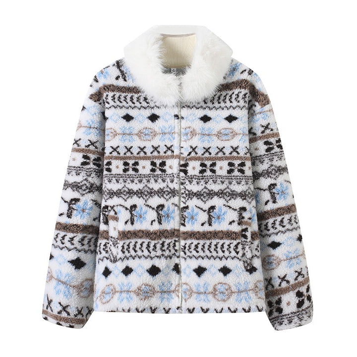 Kvinders fashionable teddyjakke med polstret krave Stilla