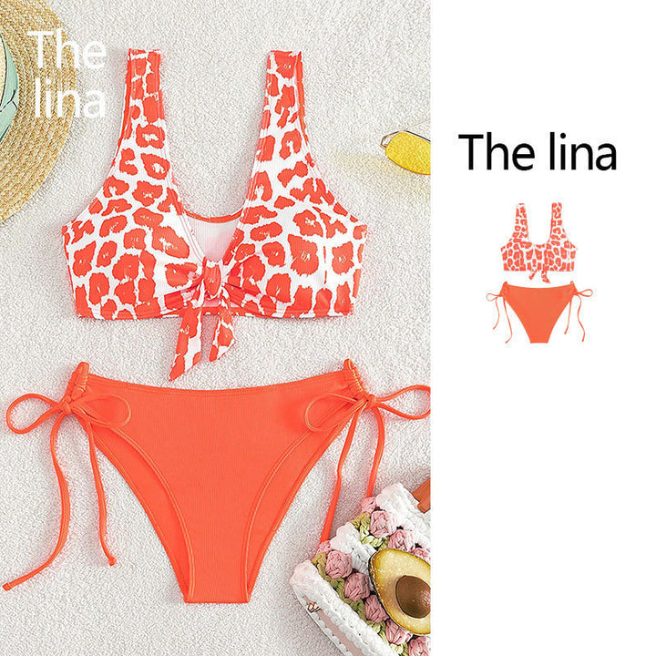Dame Tie-Front High-Cut Bikini Sæt Stilla