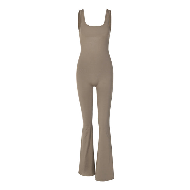 Dame Figurtilpasset Jumpsuit med bred ben og flæsedetaljer Stilla