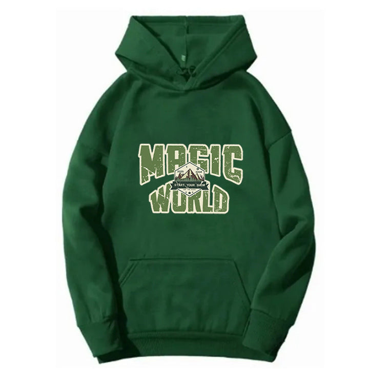 Dame hoodie med moderne grafisk print Skovae