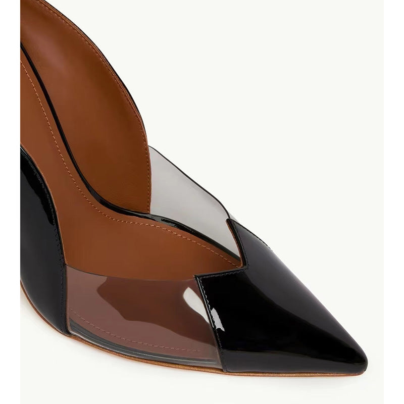 Femme Transparent Spids-Tå High-Heel Slingback Pumps Stilla