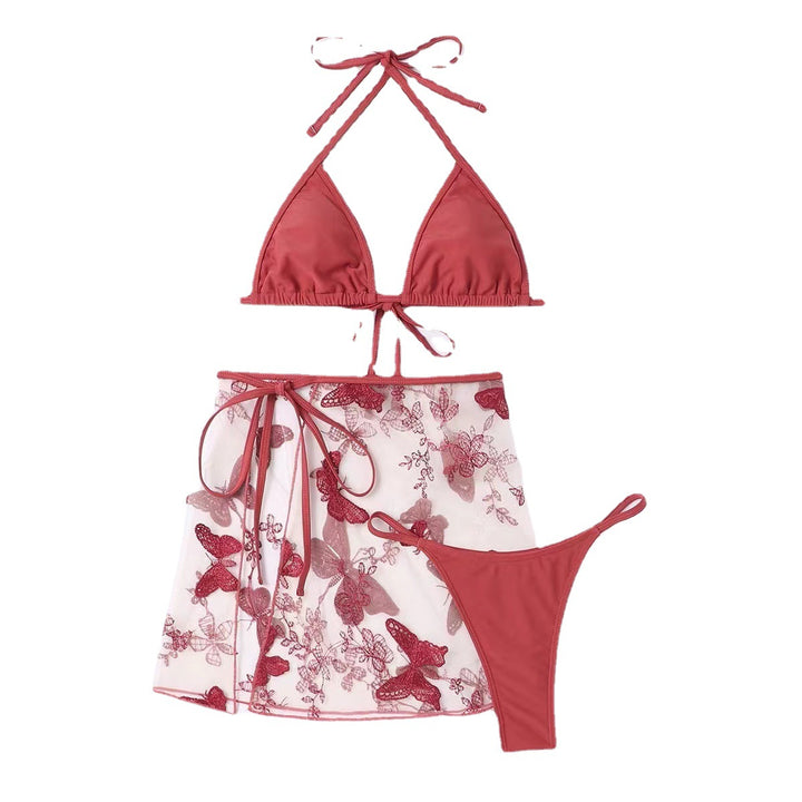 Dame bikini sæt med forførende spids overlay og justerbare stropper Stilla