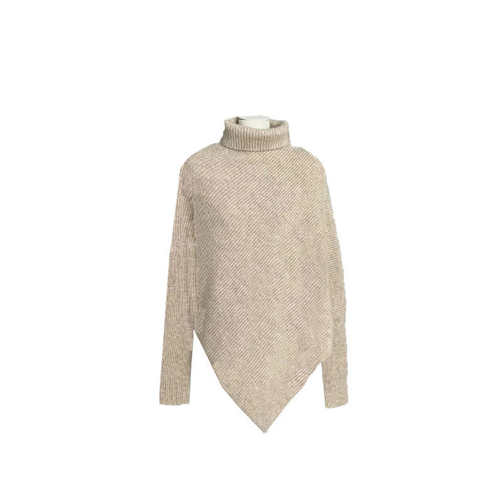 Femme Høj-Hals Overstørrelse Strik Poncho Stilla