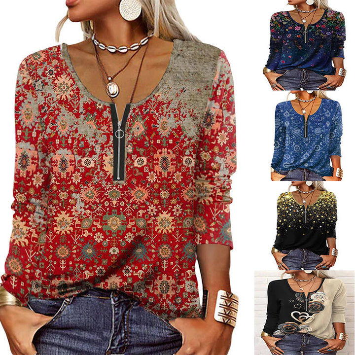 Dame Langærmet Shirt i Boho-stil Stilla