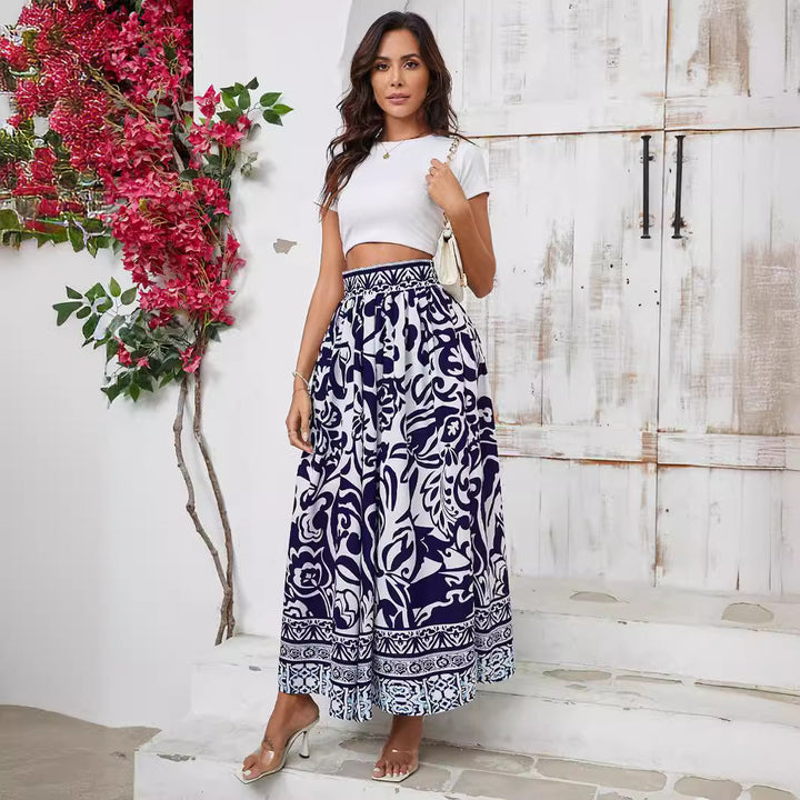 Damer Elegant Blomster Maxi Nederdel Stilla