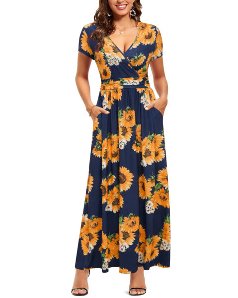 Dame maxikjole med blomsterdesign Stilla