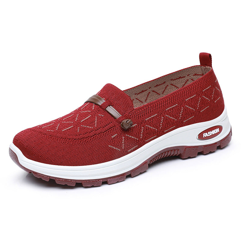 Femme Stilfulde Slip-On Komfort Sneakers med dekorativt strikkedesign Stilla
