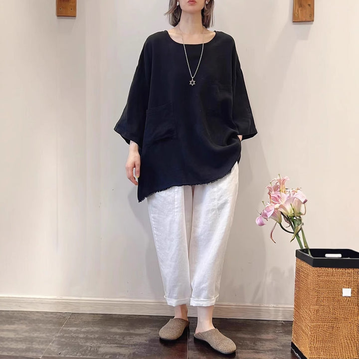 Dame Oversized Lommer Tunika Top Stilla