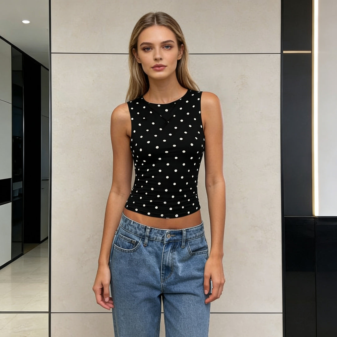 Damer ærmeløs Polka-Dots Top Skovae