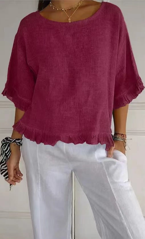 Femme Relaxed Fit Rødfald Top Stilla