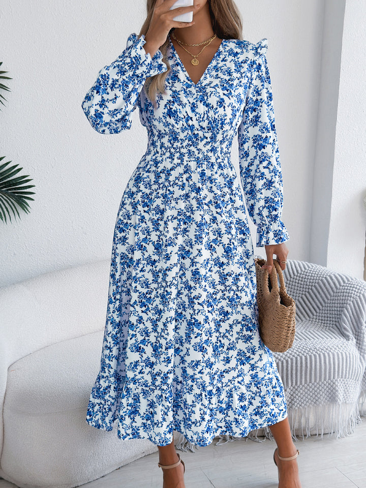 DameMaxikjole med blomsterprint Stilla