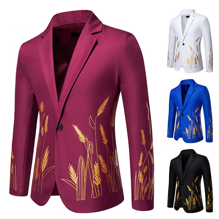 Herrer Broderet Blomster Blazer Stilla