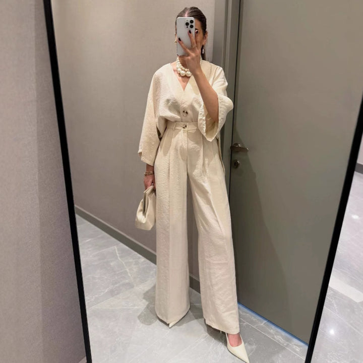 Dame Elegant og afslappet Blazer-bukser-outfit Stilla