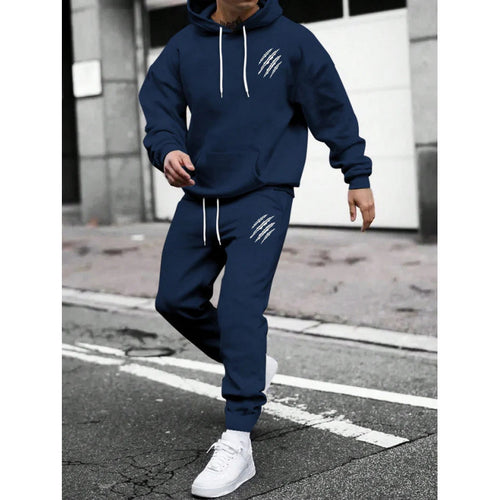 Herre hoodie tracksuit med kreative grafik og komfortabel pasform Skovae