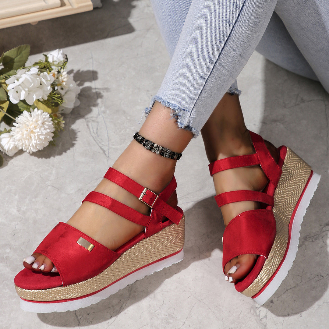Dame Wedge-sandaler med komfortabelt rem-design og skridsikker sål Stilla