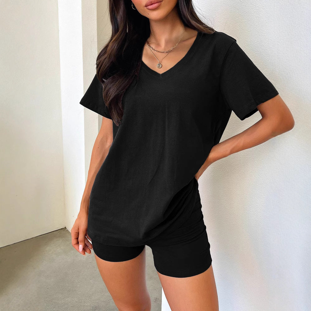 Dame V-hals T-shirt med afslappet pasform Stilla
