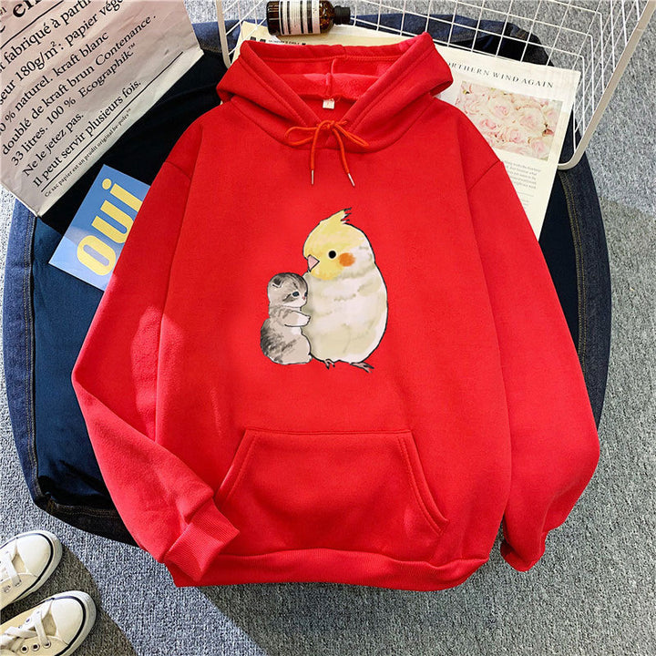 Dame hoodie med dyremotiv Skovae