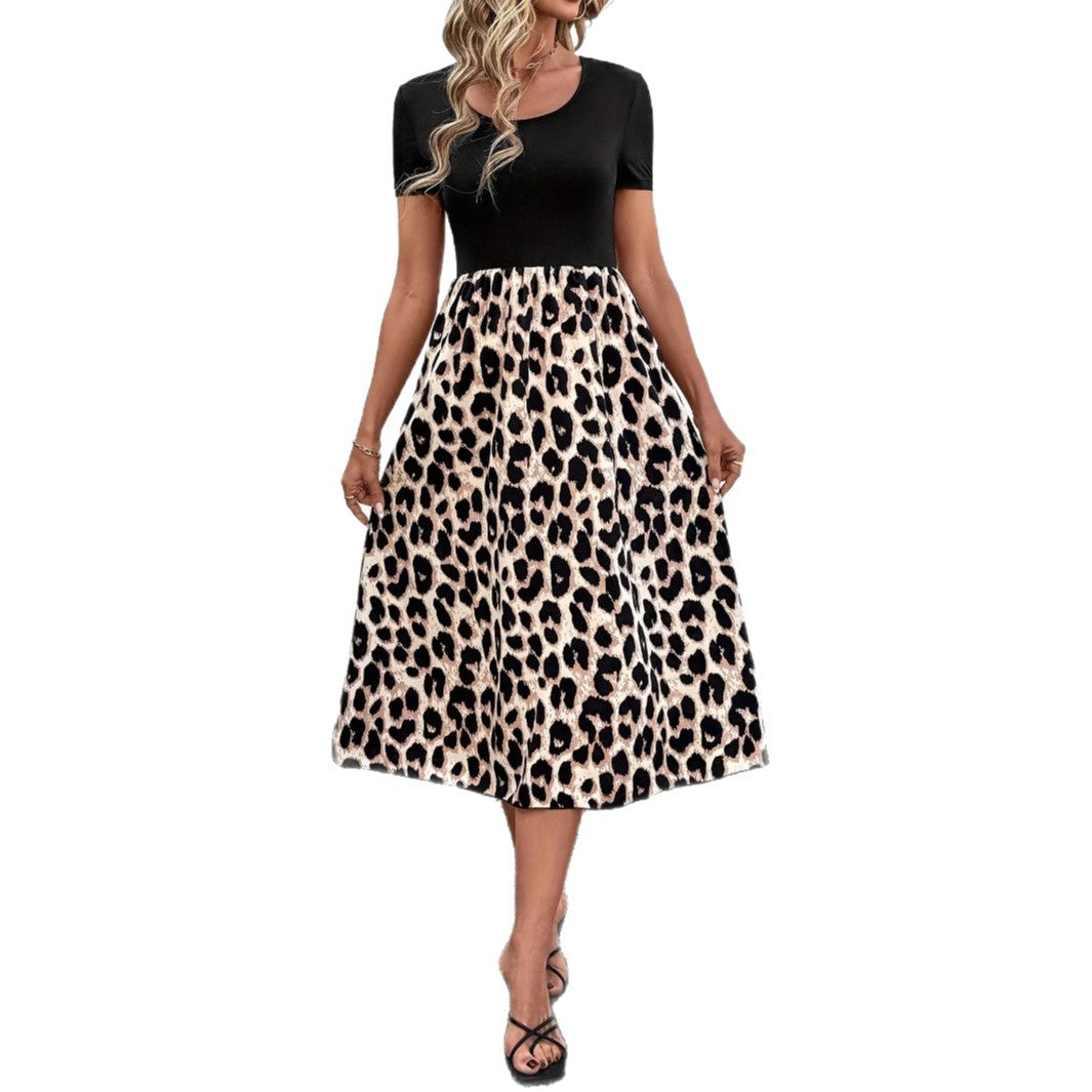 Dame Leopardprint Maxikjole Stilla