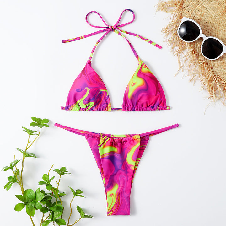 Dame Farverig mønstret Triangel-Bikini Stilla