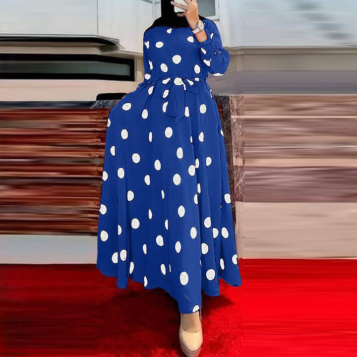 Dame Maxikjole med polka-prikker Stiila